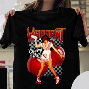 Warrant Cherry Pie Waitress Graphic Band T-Shirt Vintage Rock Holiday Tee 80